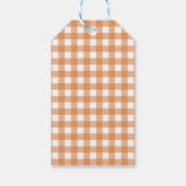Cutie Pie Pumpkin Herfst Baby shower Gingham Cadeaulabel (Achterkant)