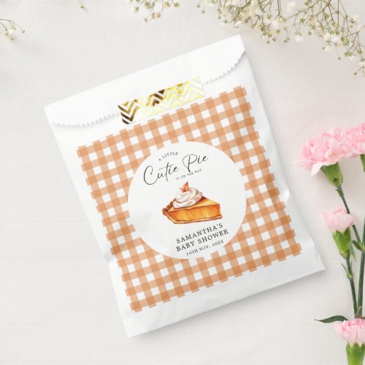 Cutie Pie Pumpkin Herfst Gingham Baby shower Bedankzakje (Gezegeld)