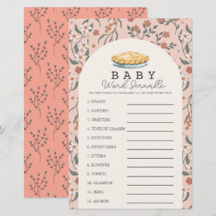 Cutie Pie Roze Bloemen Baby Woord Scramble Game