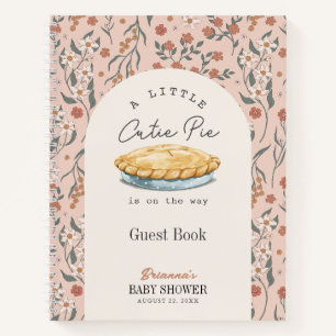 Cutie Pie Roze Bloemen Meisje Baby shower Gastboek Notitieboek