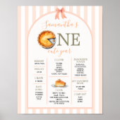 Cutie Pie Sinaasappel Gingham 1e jaar Fact Sign Poster (Voorkant)