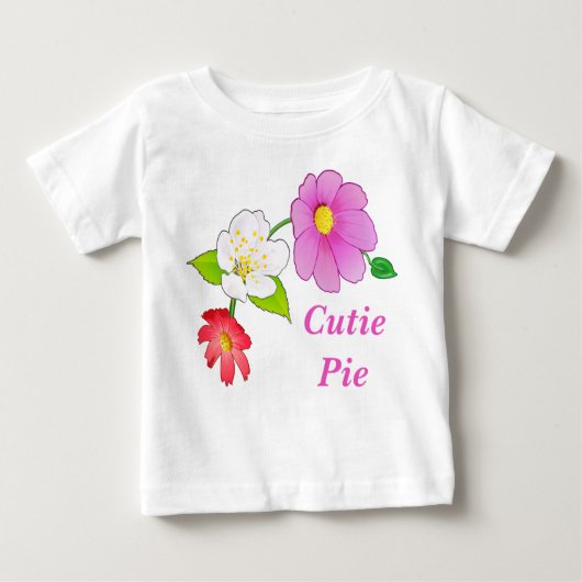 Cutie Pie T Shirten Floral Hawaiian Baby kleding (Voorkant)