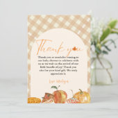 Cutie Pie Thanksgiving Baby shower Dank u Kaart (Staand voorkant)
