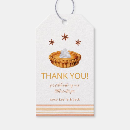 Cutie Pie Thanksgiving Baby shower Dank u Label Cadeaulabel (Voorkant)