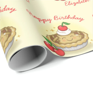 Cutie Pie Verjaardagsfeest Kinder Cherry Cadeaupapier