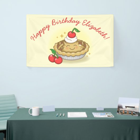 Cutie Pie Verjaardagsfeest Kinder Cherry Spandoek (Beurs)