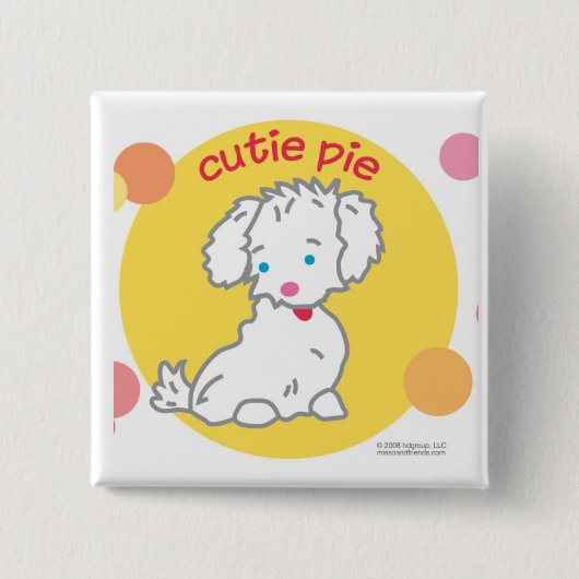 Cutie Pie Vierkante Button 5,1 Cm (Voorkant)