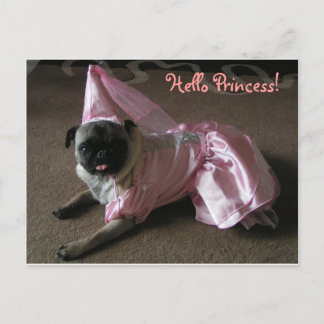 Cutie Pug Princess Briefkaart