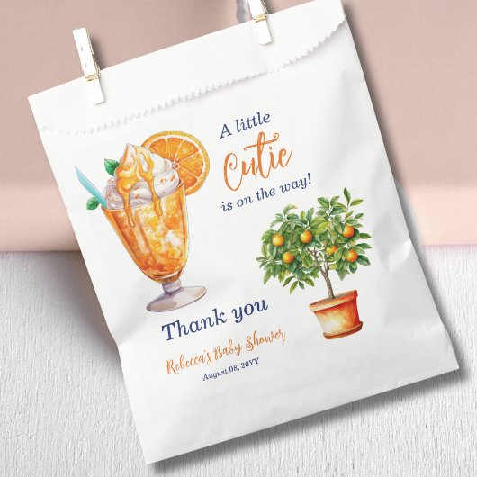 Cutie Sinaasappel Citrus Zomer Ijs Baby shower Bedankzakje