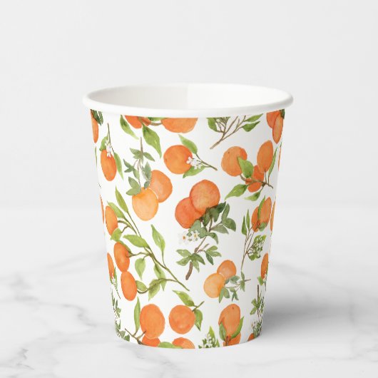 Cutie Sinaasappel Patterned Papieren Bekers (Links)