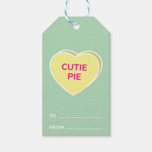 Cutie taart lief gesprek hart Valentijnsdag Cadeaulabel