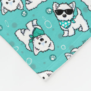 Cutieface Westies KiniArt Fleece Deken