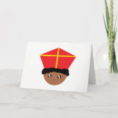 Cutieful Kids Art St. Nicholas Miter Zwarte Piet Feestdagen Kaart (Voorkant)