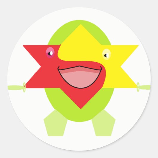 Cutieful Kinder Art Design Funny Fantasy Star Fish Ronde Sticker (Voorkant)