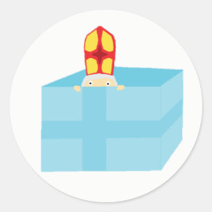 Cutieful Kinder Art Funny St. Nicholas Sinterklaas Ronde Sticker