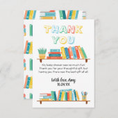 Cuties Book Nerd Threadground Baby shower Bedankkaart (Voorkant / Achterkant)