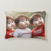 Cuties, rood en wit mollig Kinder Accent Kussen (Achterkant)