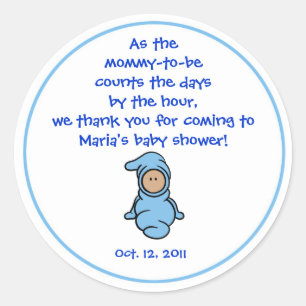 Cutietoots Baby shower Party Favor Sticker