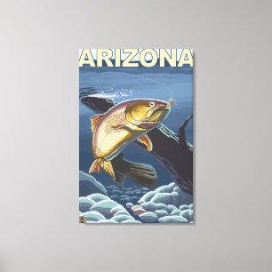 Cutkeelforel Fishing Arizona Canvas Afdruk