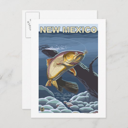 Cutkeelforel FishingNew Mexico Briefkaart (Voorkant / Achterkant)