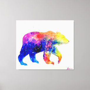 Cutkleurig beer canvas afdruk
