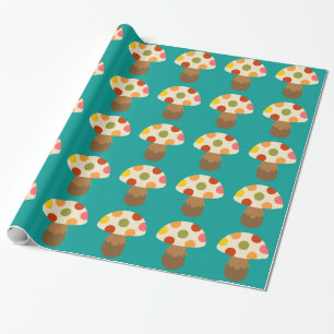 Cutkleurig champignons verpakkingspapier cadeaupapier