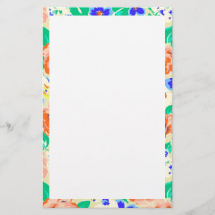 Cutkleurig floreel patroon briefpapier