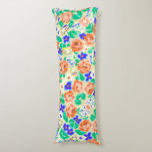 Cutkleurig floreel patroon lichaamskussen (Voorkant Verticaal)