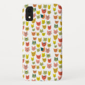 Cutkleurig kattenpatroon op wit Case-Mate iPhone case (Achterkant)