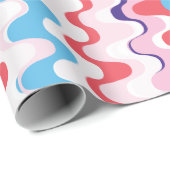 Cutkleurig roze rood abstract monogram patroon cadeaupapier (Rol Hoek)