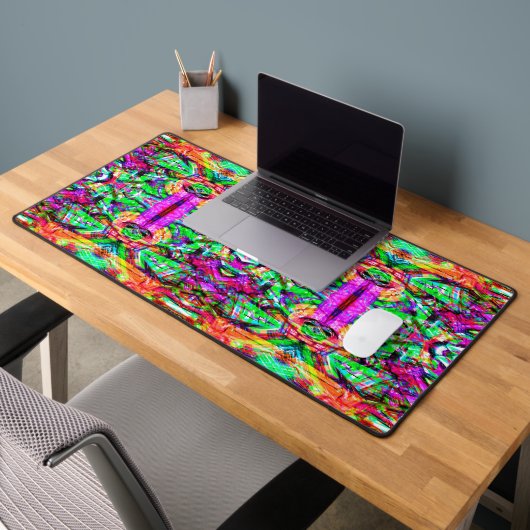 Cutkleurig symetrisch abstract neontribaal iPad f Bureaumat (Kantoor 2)