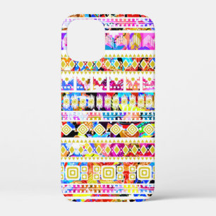 Cutkleurig tribaal aztec patroon iPhone 12 mini hoesje