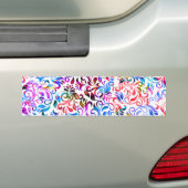 Cutkleurige florale patronen bumpersticker (Op auto)