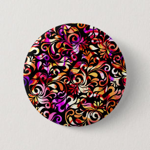 Cutkleurige florale patronen ronde button 5,7 cm