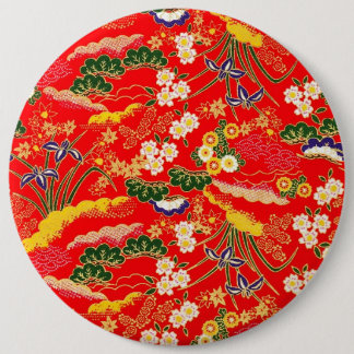 Cutkleurige japanese florale patronen ronde button 6,0 cm
