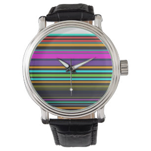 Cutkleurige neonstrepen horloge