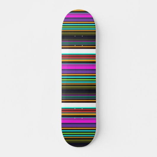 Cutkleurige neonstrepen skateboard (Voorkant)