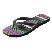 Cutkleurige neonstrepen teenslippers (Schuin)