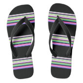 Cutkleurige neonstrepen teenslippers (Voetbed)