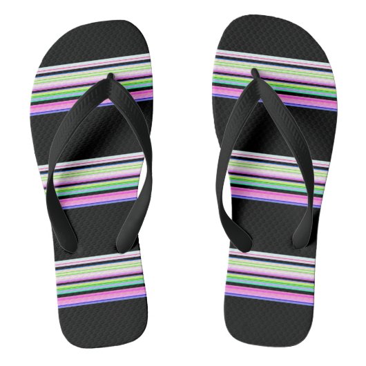 Cutkleurige neonstrepen teenslippers (Voetbed)