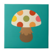 Cutkleurige paddenstoelen keramische tegel tegeltje (Voorkant)