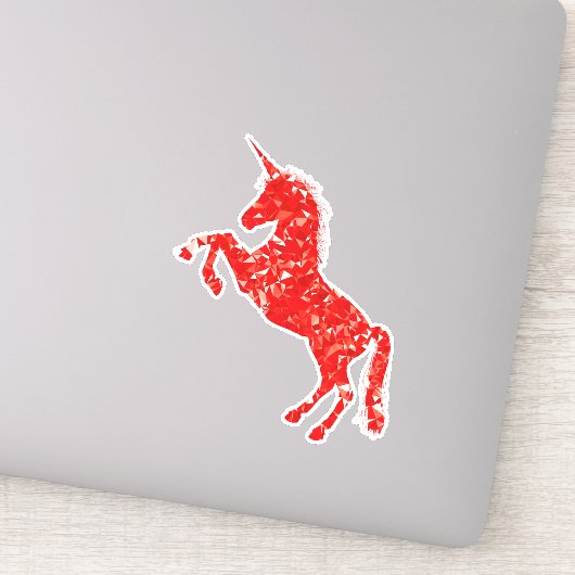 Cutkleurige rode eenhoorn sticker (Detail)