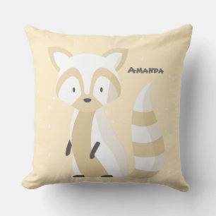 Cutom name babymeisje pastel eekhoorn crèche roze kussen
