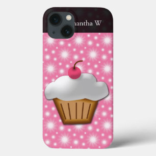 Cutout Cupcake met roze Cherry bovenaan iPhone 13 Hoesje