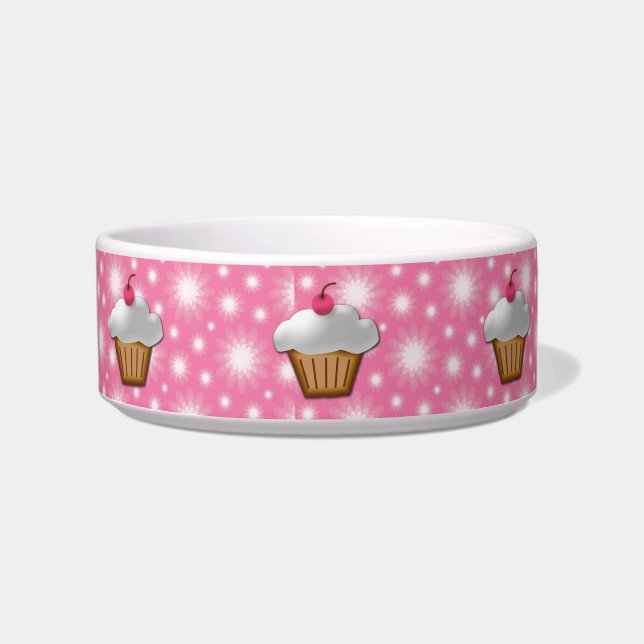 Cutout Cupcake met roze Cherry bovenaan Voerbakje (Voorkant)