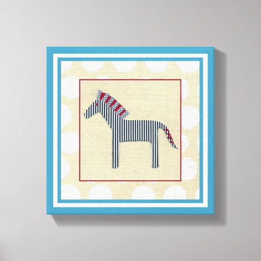 Cutout Zebra op Cream Background Canvas Afdruk (Voorkant)