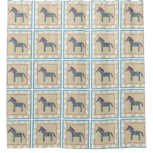 Cutout Zebra op Cream Background Douchegordijn