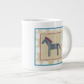 Cutout Zebra op Cream Background Extra Grote Beker (Voorkant rechts)