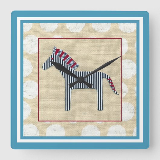 Cutout Zebra op Cream Background Vierkante Klok (Voorkant)