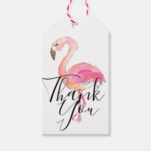 Cutr roze flamingo dank je cadeau label cadeaulabel (Voorkant)